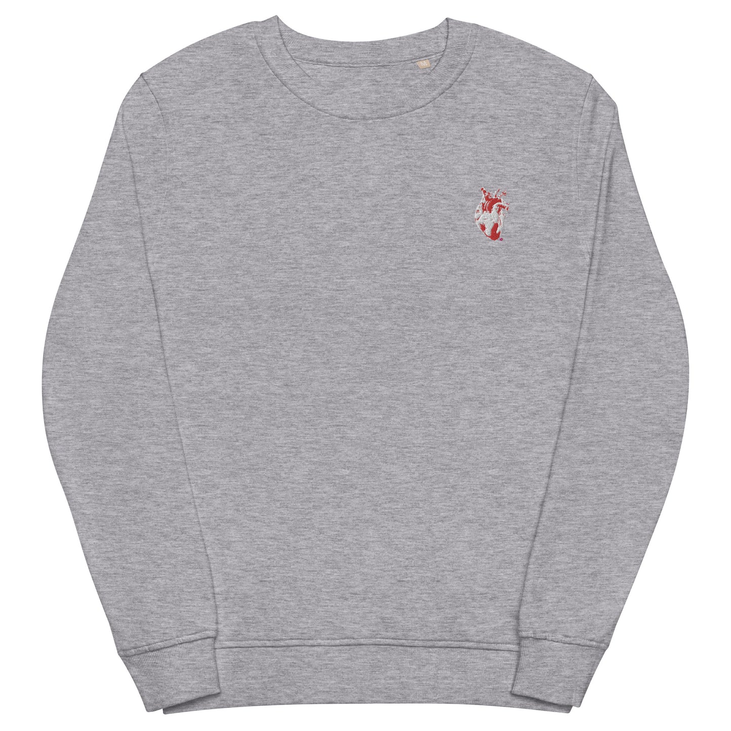 Embroidered Red&White Heart #2 Unisex organic sweatshirt