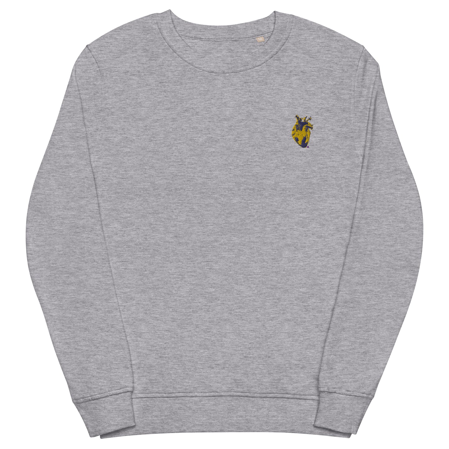 Embroidered Gold&Navy Heart #2 Unisex organic sweatshirt