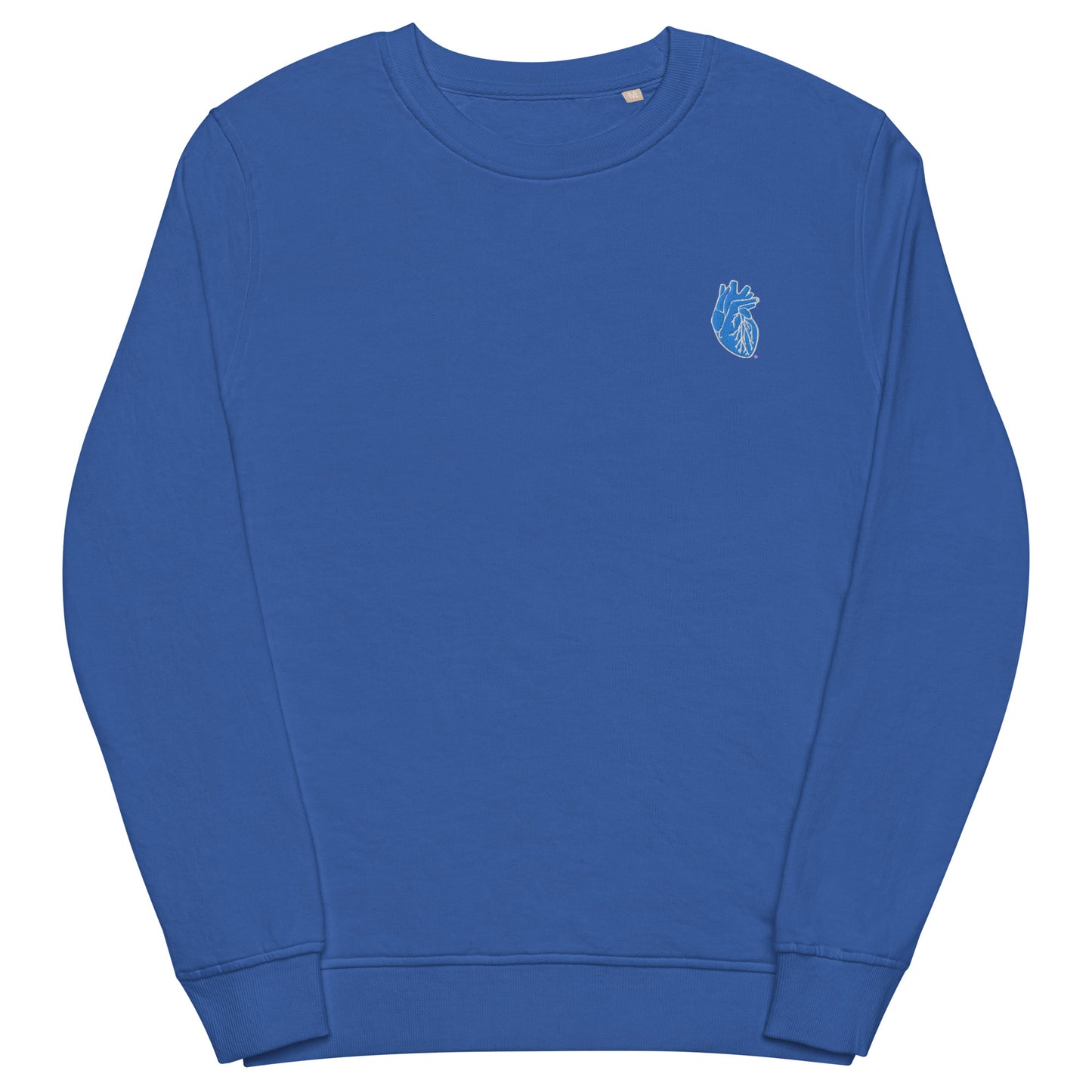 Embroidered Blue&White Heart Unisex organic sweatshirt