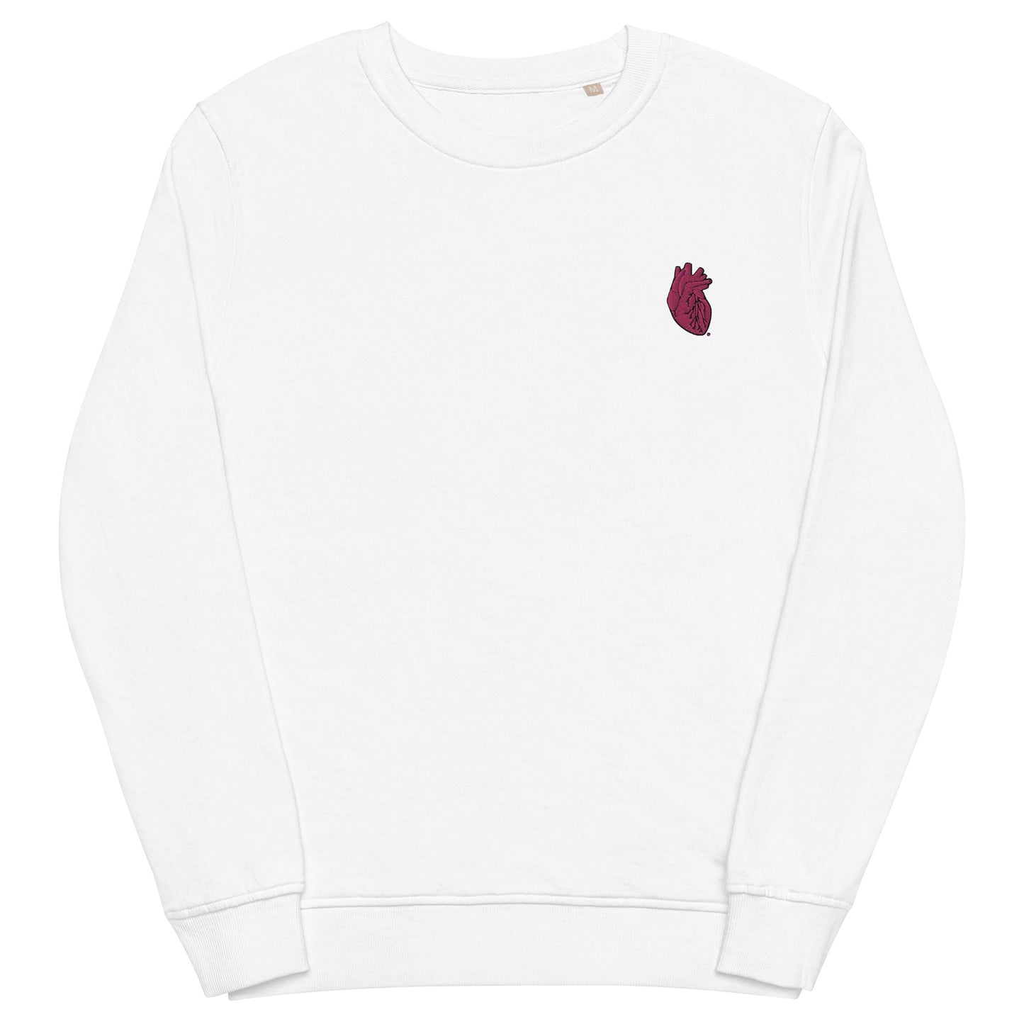 Embroidered Pink Heart Unisex organic sweatshirt