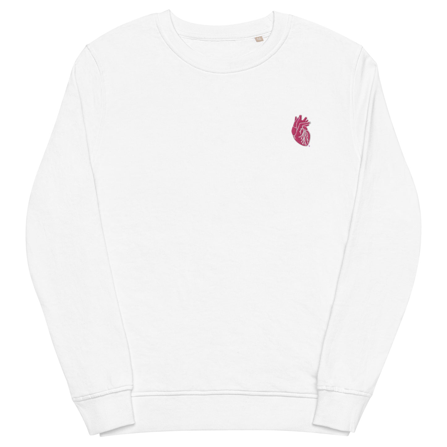 Embroidered Pink&White Heart Unisex organic sweatshirt