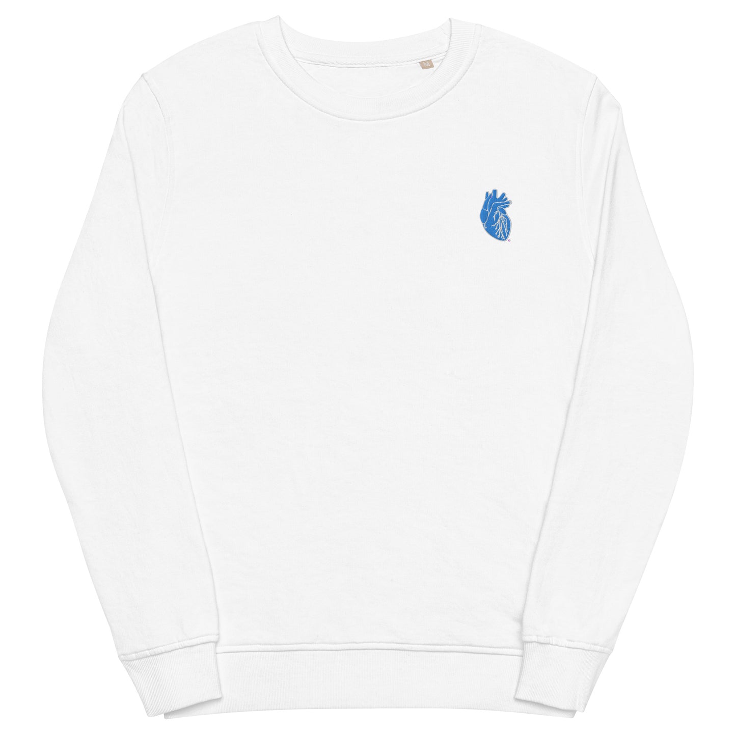 Embroidered Blue&White Heart Unisex organic sweatshirt