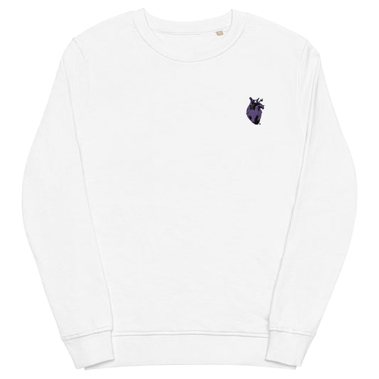 Embroidered Purple Heart #2 Unisex organic sweatshirt